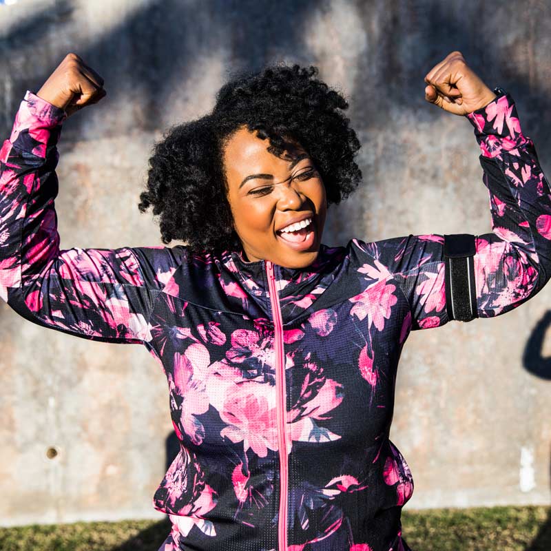 woman celebrating